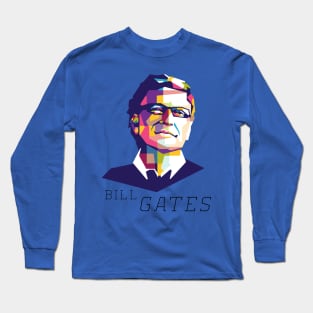 Bill Gates Colorful Geometric art Long Sleeve T-Shirt